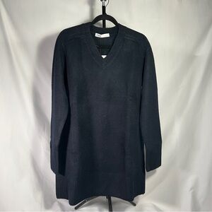 Zara V-Neck Knit Dress, Navy Blue, Size Large 5536/149